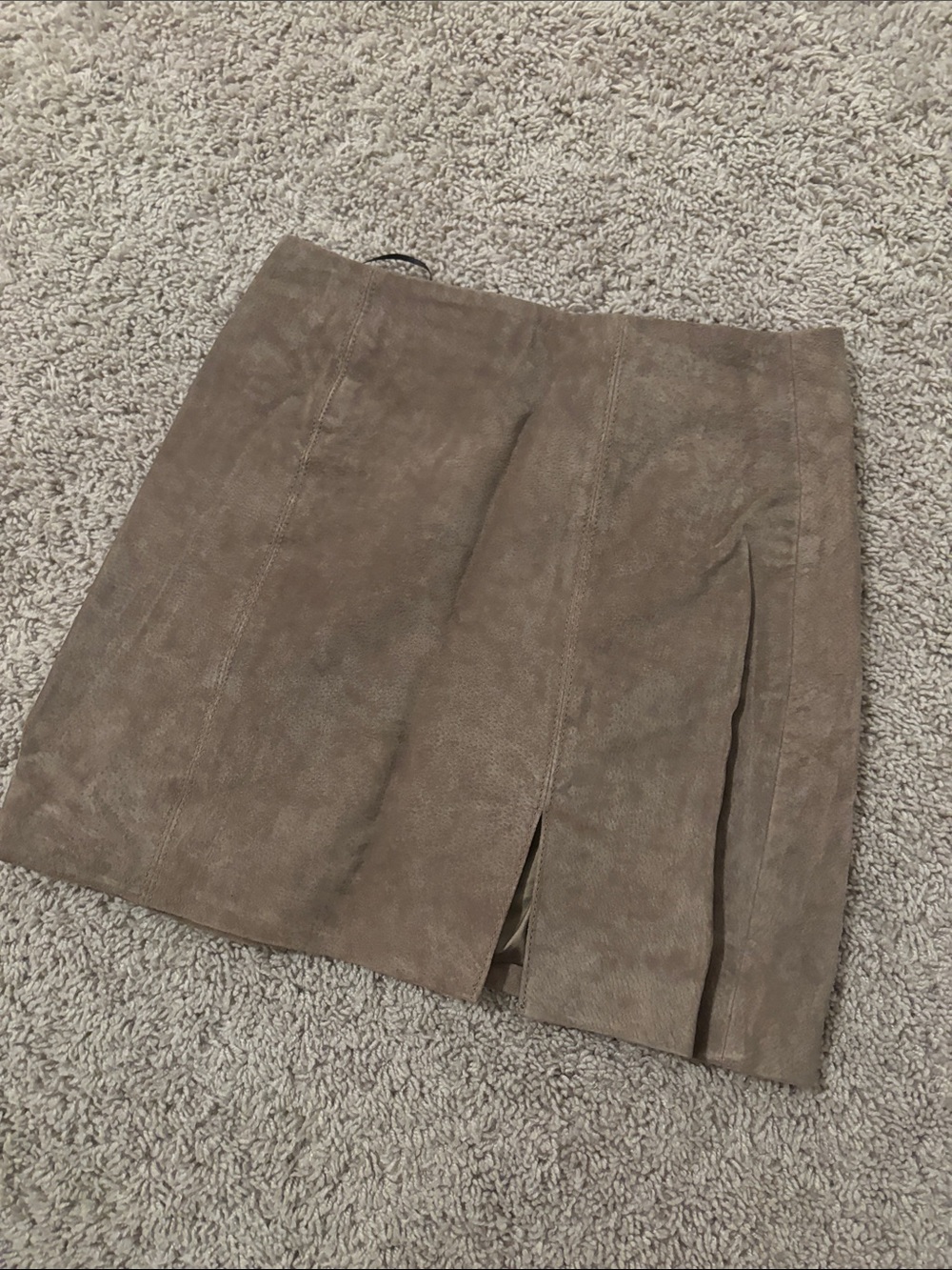 BlankNYC Suede Mini Skirt in Taupe